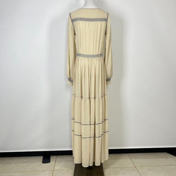 NWOT SEE BY CHLOÉ Embroidered Georgette Maxi Dress Long Sleeves Ruffles Sz 36 - Picture 8 of 15